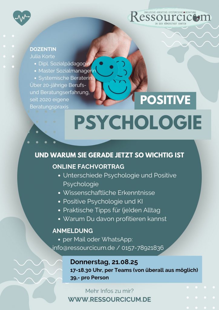 Willkommen aushang positive psychologie